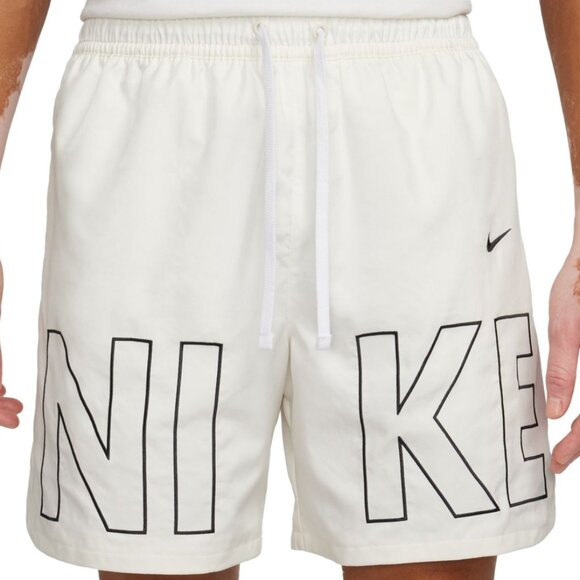 NWT Men Sportswear Woven Flow Shorts White/Black - Picture 1 of 1